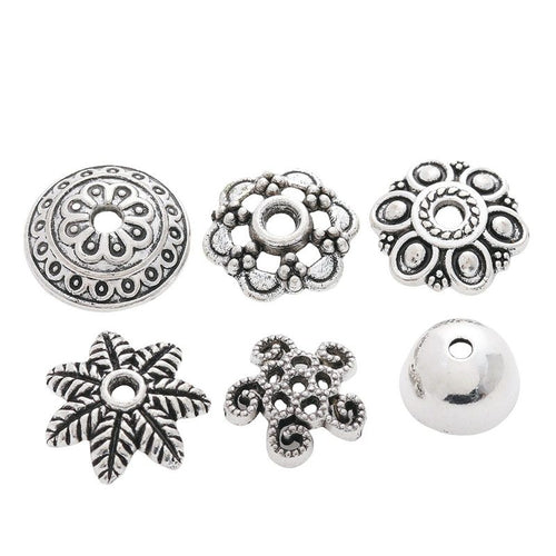 Assorted floral bead caps shown in product image 1