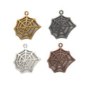 Spider Web Charm Pendants in 4 Metal Finish Options view 1