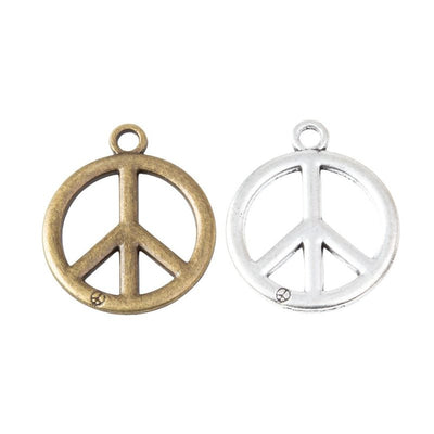 Round Peace Sign Charm front product view