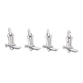 Ice Skate Metal Charm for Jewelry Making in Antique Silver view 1