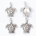 Filigree Shell Turtle Connector Charms in Antique Silver view 1