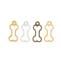 Open Dog Bone Metal Charm Pendant in Four Finishes view 1