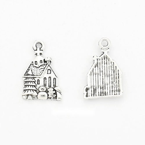 Group view of castle charm showing all 1 pictured finish variants
