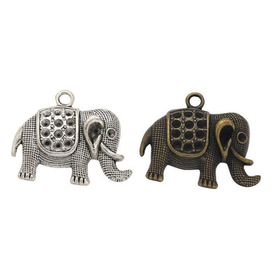 Patterned Elephant metal design group view on a light background