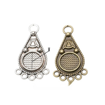 Teardrop Multi-Loop Metal Connector Components in 2 Finishes