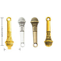 Handheld Microphone Metal Charms in Four Finishes for Crafts view 1