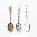 Ornate Spoon Charm Pendants in Two Antique Finishes view 1