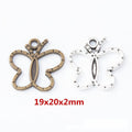 Open Butterfly Charm with Dotted Border in Two Antique Finishes view 1