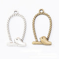 Birdcage And Perched Bird Metal Charm Pendant For Jewelry Making view 1