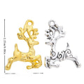 Leaping Reindeer Metal Charm in Textured Metal for Jewelry Making view 1