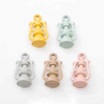 Pastel Lantern Charms in Beige, Mint Blue, Pink, Light Gray, Yellow