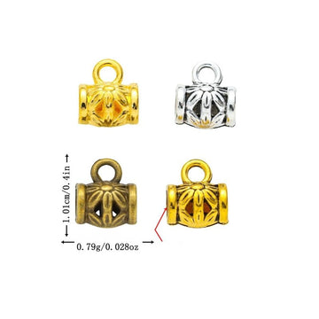 Cutout Floral Slider Bead With Loop in 4 Metal Finishes for Jewelry Making