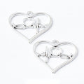 Love Heart Outline Metal Charms in 1 Pictured Finish view 1