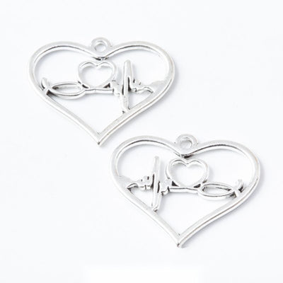 Love Heart Outline metal design group view on a light background