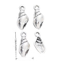 Seashell Charm with a spiral seashell form in Antique Silver view 1