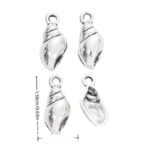 Seashell Charm showing a spiral seashell form and top loop