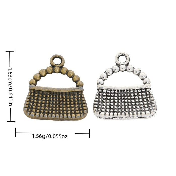 Textured Handbag Metal Charms in Two Antique Finishes