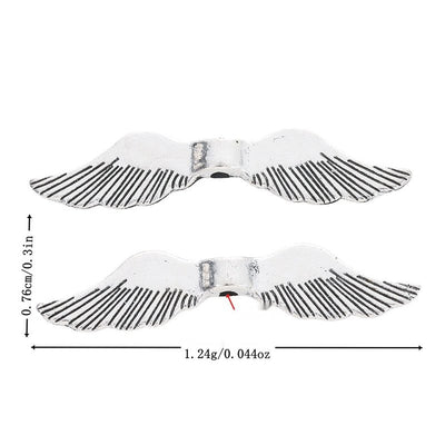 Straight Feathered Wing Bead components shown from the front in all pictured options