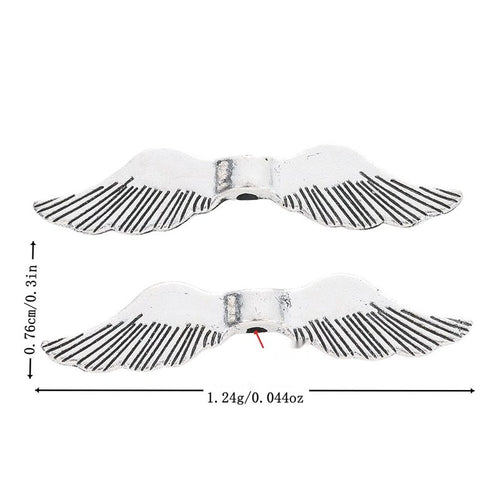 Straight Feathered Wing Bead components shown from the front in all pictured options