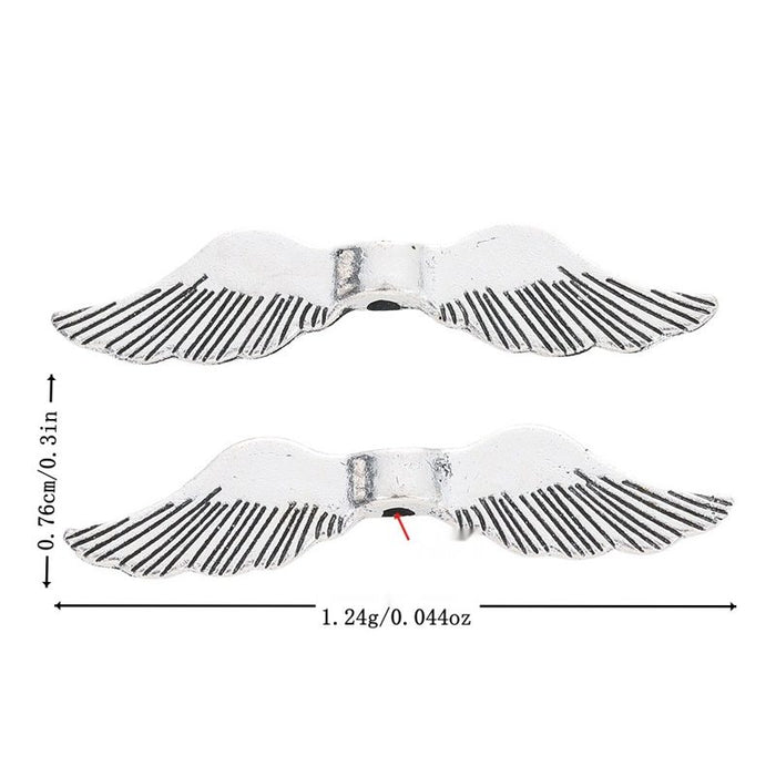 Straight Feathered Wing Bead Alloy Bead in Antique Silver Finish