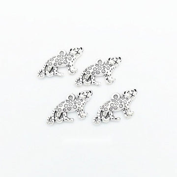Tiny Running Leopard Charm in Antique Silver for Jewelry Making