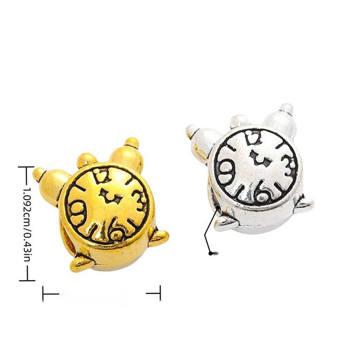 Alarm Clock Large Hole Bead showing an alarm-clock face and large threading hole