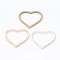 Vintage Plain Open Heart Link in 3 Finishes for DIY Jewelry Making view 1