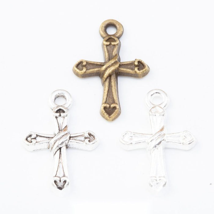 Simple Cross Charm Metal Jewelry Making Component Pendant