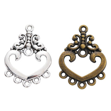 Ornate Heart Chandelier Connectors In Two Finishes