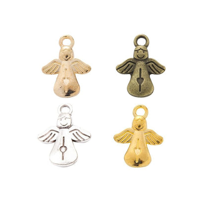Front and finish comparison of violin angel charm