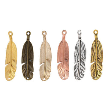 Double Loop Feather Metal Connectors in Six Metallic Finishes