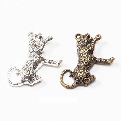 Leaping Leopard metal design group view on a light background
