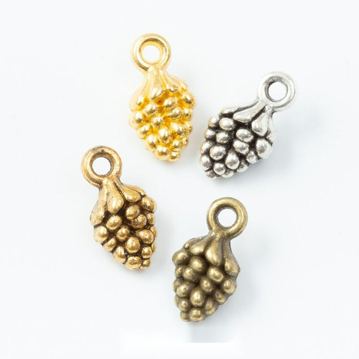 Vintage Finish Metal Pine Cone Charms in 4 Style Options