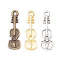 Miniature Guitar Metal Charm Pendant in Four Finishes view 1
