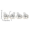 Love Heart Large Hole Bead in Antique Silver Tone Jewelry Making Component view 1