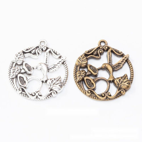 Hummingbird Flower Charm shown on a white background