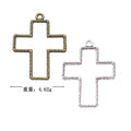 Open Cross Pendant Frame Alloy Jewelry Making Component in 2 Finish Options view 1