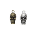 Long Skull Head Metal Charm in Two Antique Finishes view 1