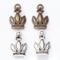 Open Crown Metal Charms in 2 Pictured Finishes for Jewelry Crafts view 1