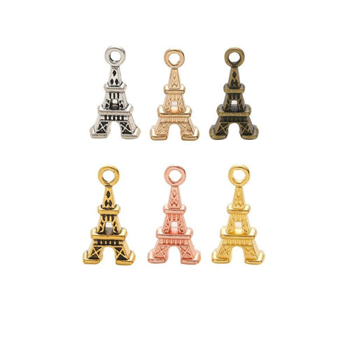 Eiffel Tower charm shown in grouped front views
