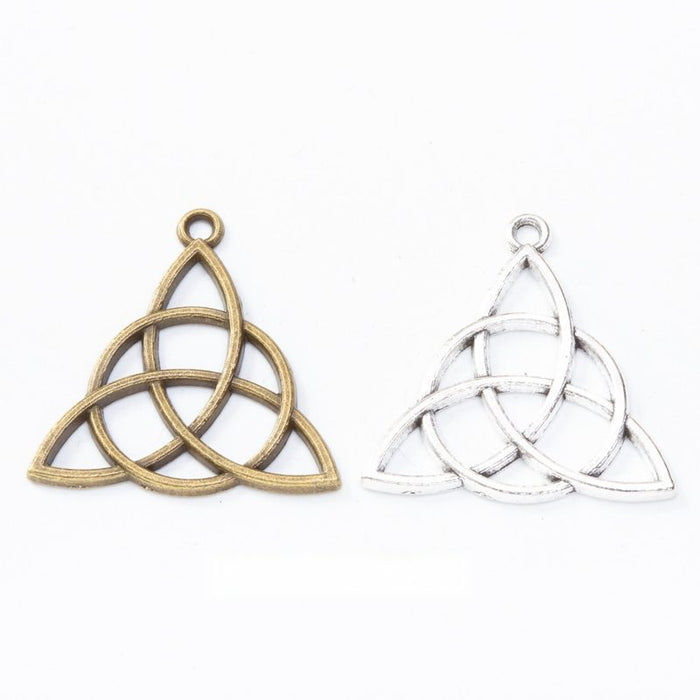 Openwork Triquetra Knot Metal Charm in Two Finishes