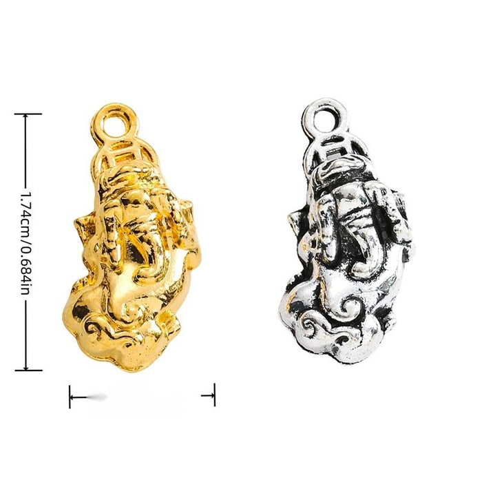 Pixiu Cloud Metal Charm in Textured Metal for Jewelry Making