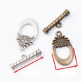 Ornate Oval Toggle Clasps in Two Antique Metal Finishes view 1
