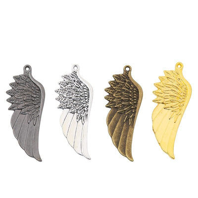 Detailed Single Wing Metal Charms grouped product view on a white background