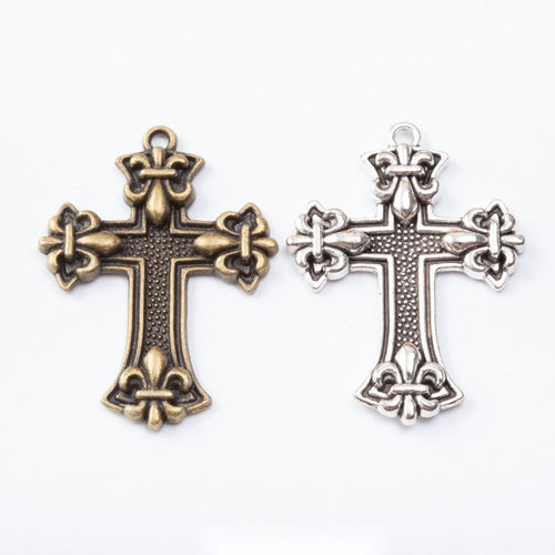 Flared Cross shown in the available metal finishes