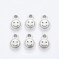 Round Smiley Face Metal Charm in 1 Pictured Finish view 1