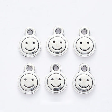 Round Smiley Face Metal Charm in 1 Pictured Finish