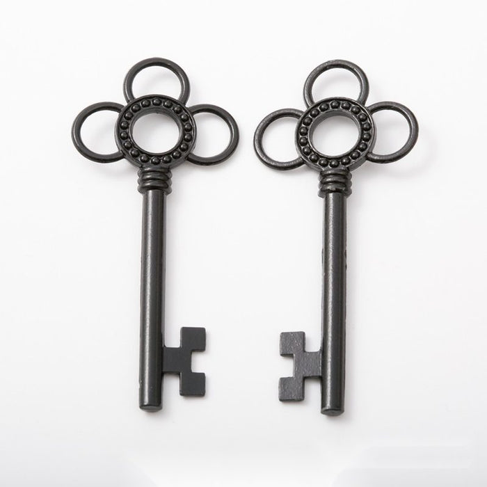 Flower-Bow Skeleton Key Metal Charms in 1 Pictured Finish