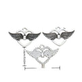 Winged Heart Lock Charm in Antique Silver Tone Jewelry Making Component view 1