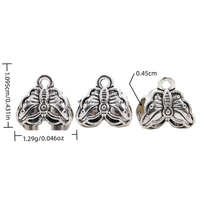Butterfly Clip Charm with a butterfly-shaped hinged clip with a top loop in Antique Silver